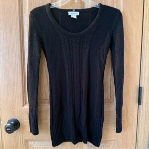 Candie's Black Cable Knit Scoop-Neck Sweater